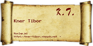 Kner Tibor névjegykártya